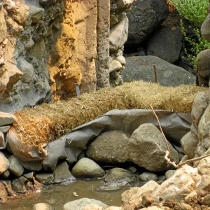Channelization of Mission Creek above Mission Dam after Jesusita Fire