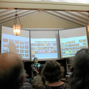 Party celebrating Bob Haller's 80th year Library Interior