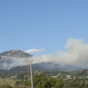 Jesusita Fire from San Marcos Pass, Day 1, 4:58 PM