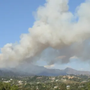 Jesusita Fire from San Marcos Pass, Day 1, 4:45 PM