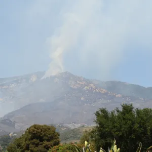 Jesusita Fire from San Roque neighborhood, Day 3, 1:30 PM