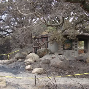 Information Kiosk, after the Jesusita Fire