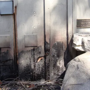 burned section of the Information Kiosk, after the Jesusita Fire