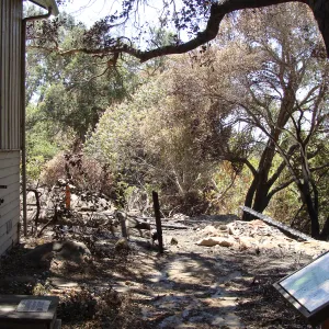 burned site of the Home Demonstration Deck, after the Jesusita Fire