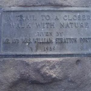 Porter Trail dedication plaque, after the Jesusita Fire