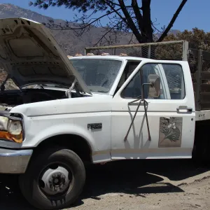 garden truck left disabled by the Jesusita Fire
