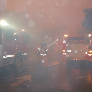 Firefighters at SBBG during the Jesusita Fire