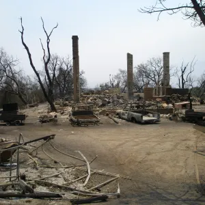 Gane house site after the Jesusita Fire