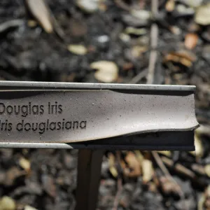 1x5 public information label, damaged signs and labels after the Jesusita Fire