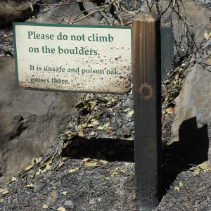 burned directional sign after the Jesusita Fire