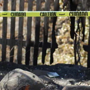 burned directional sign after the Jesusita Fire