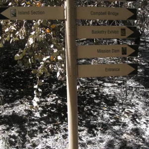 directional sign in the Canyon Section after the Jesusita Fire