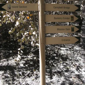 directional sign in the Canyon Section after the Jesusita Fire