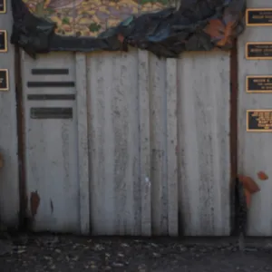 fire damaged section of the Information Kiosk after the Jesusita Fire