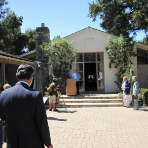 Lois Capps presentation of IMLS grant funds for SBBG GIS project