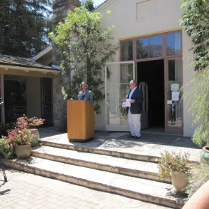 Lois Capps presentation of IMLS grant funds for SBBG GIS project