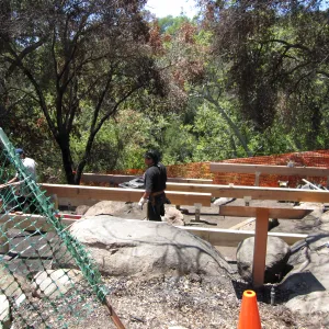 construction of new Home Demonstration Deck, after the Jesusita Fire