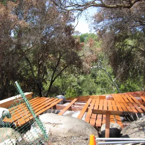 construction of new Home Demonstration Deck, after the Jesusita Fire