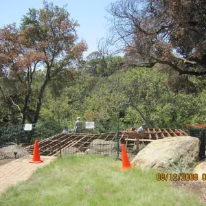 construction of new Home Demonstration Deck, after the Jesusita Fire