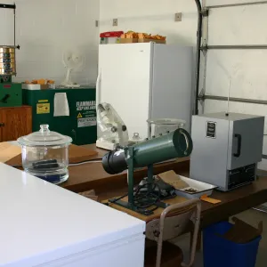 Seed cleaning equipment and storage facility at the Hort Unit