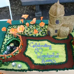 SBBG 80th Birthday Celebration, Toad Hall cake