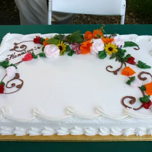 SBBG 80th Birthday Celebration, floral cake