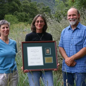 American Horticultural Society 2006 Book Award, presented to Carol Bornstein at SBBG, for California Native Plants for the Garden