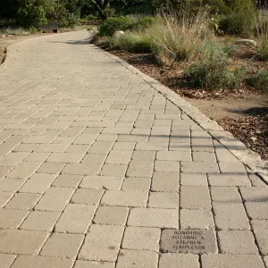 Milestone paver stones, dedication, rememberance, pathway along the Meadow