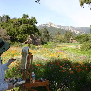 artist painting in the Garden