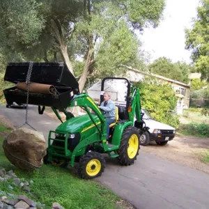 Dave Kershaw operating new tractor