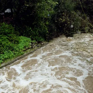 flood and storm debris at Mission Dam, Mission Creek
