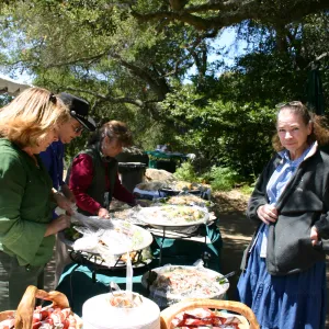 catering setup, Joan Evans and Tricia Wardlaw, Volunteer Luncheon, 2007