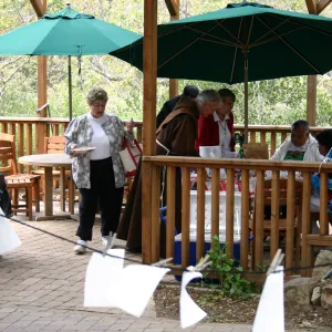 Padre visit, on the Garden Terrace