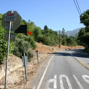 Mission Canyon Road after removal of Eucalyptus trees