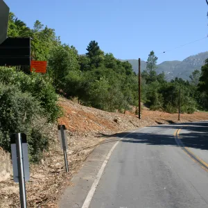 Mission Canyon Road after removal of Eucalyptus trees