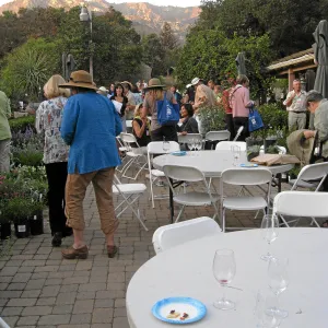 Mediterranean Skys Symposium Garden tour. Linda Bizzelle, Bruce Reed