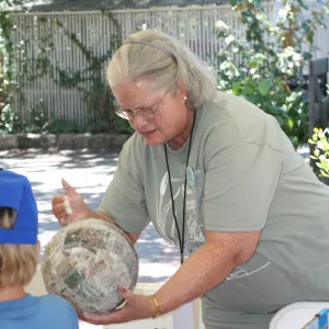 Linda Bizzelle, paper mache crafts, SBBG Summer Nature Camp, 2006