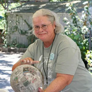 Linda Bizzelle, paper mache crafts, SBBG Summer Nature Camp, 2006
