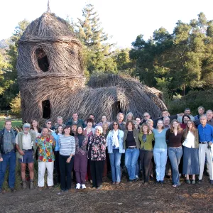 SBBG staff portrait in front of Toad Hall, group photo, SBBG Staff Christmas Card 2006