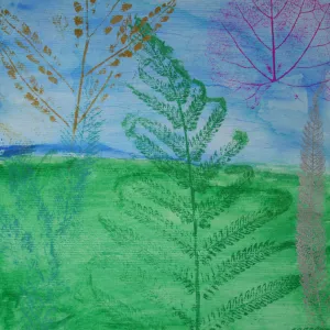 leaf printing, nature craft, SBBG Summer Nature Camp, 2009