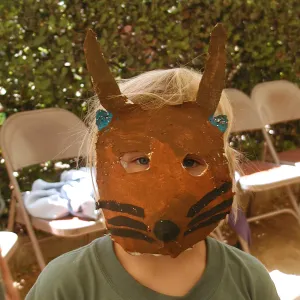 painted animal masks, SBBG Summer Nature Camp, 2002
