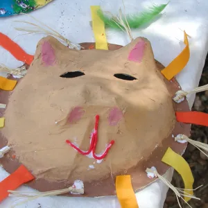 painted animal masks, SBBG Summer Nature Camp, 2002