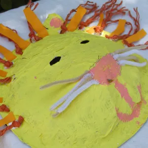painted animal masks, SBBG Summer Nature Camp, 2002