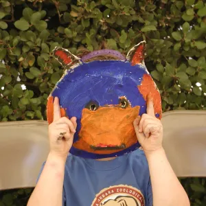 painted animal masks, SBBG Summer Nature Camp, 2002