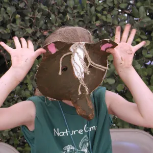 painted animal masks, SBBG Summer Nature Camp, 2002