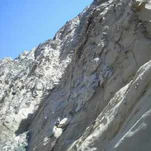 sandstone cliff at Christy Beach, SBBG Field Trip to Santa Cruz Island, 2011