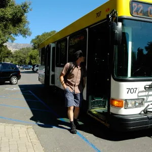 Santa Barbara MTD Bus 22 in the parking lot, SBBG Community Free Day, October 16 2011