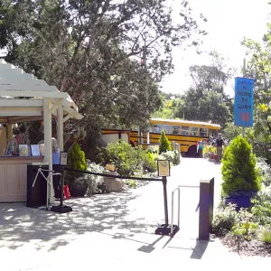 school bus arriving at Garden Entrance
