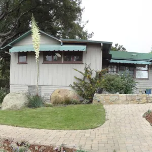 Cottage, Home Demonstration Garden, wood deck, panorama