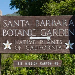 wood Entrance sign, SBBG Spring 2012